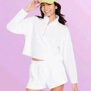 Stoney Clover Terry Cloth White Short Set, Size XL